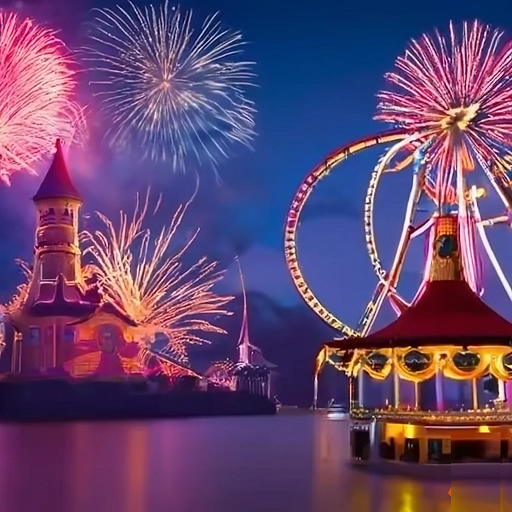 Les effets pyrotechniques pour les spectacles de parcs d'attractions